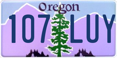 OR license plate 107LUY