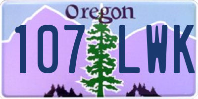 OR license plate 107LWK