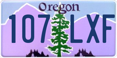 OR license plate 107LXF