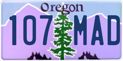 OR license plate 107MAD