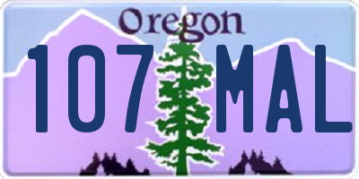 OR license plate 107MAL