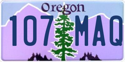 OR license plate 107MAQ