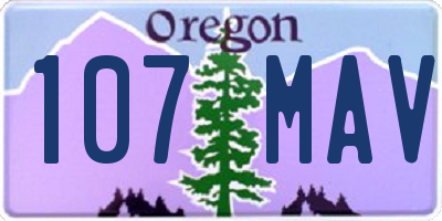 OR license plate 107MAV