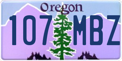 OR license plate 107MBZ