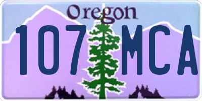OR license plate 107MCA