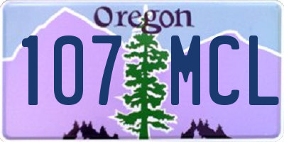 OR license plate 107MCL