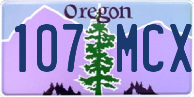 OR license plate 107MCX