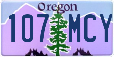 OR license plate 107MCY