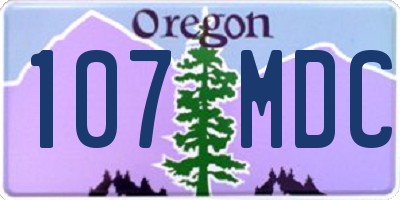 OR license plate 107MDC