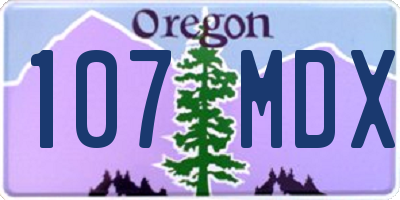 OR license plate 107MDX