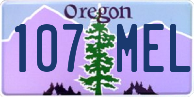 OR license plate 107MEL