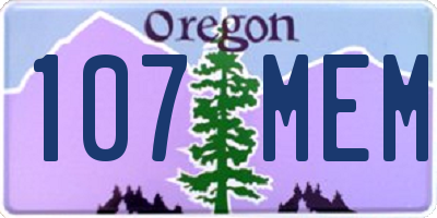 OR license plate 107MEM