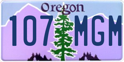 OR license plate 107MGM
