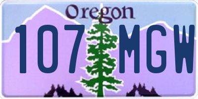 OR license plate 107MGW