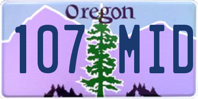 OR license plate 107MID