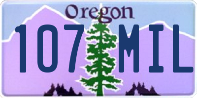 OR license plate 107MIL
