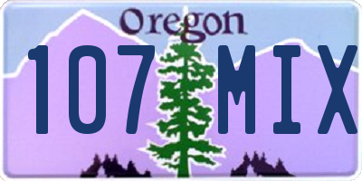 OR license plate 107MIX