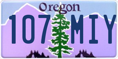 OR license plate 107MIY
