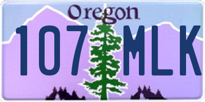 OR license plate 107MLK