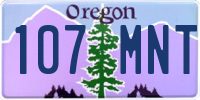 OR license plate 107MNT