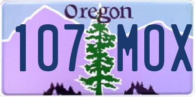OR license plate 107MOX