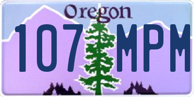 OR license plate 107MPM