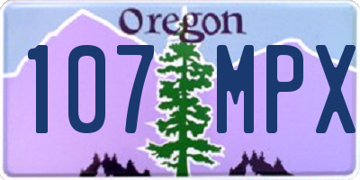 OR license plate 107MPX