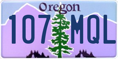 OR license plate 107MQL