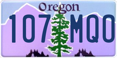 OR license plate 107MQO
