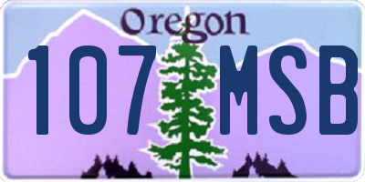 OR license plate 107MSB