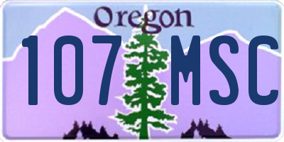 OR license plate 107MSC