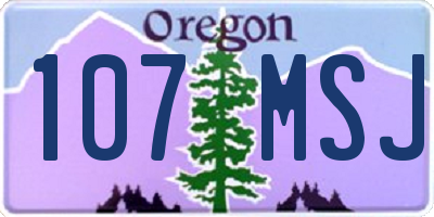 OR license plate 107MSJ