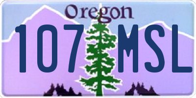 OR license plate 107MSL