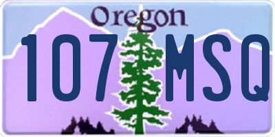 OR license plate 107MSQ
