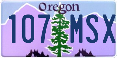 OR license plate 107MSX