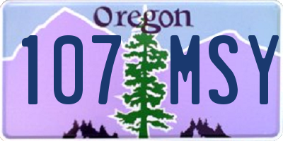 OR license plate 107MSY