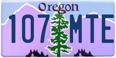 OR license plate 107MTE