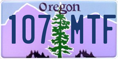 OR license plate 107MTF