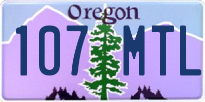 OR license plate 107MTL