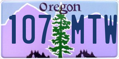 OR license plate 107MTW