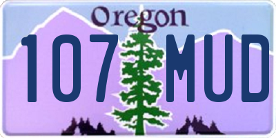 OR license plate 107MUD