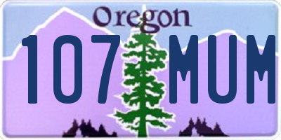 OR license plate 107MUM