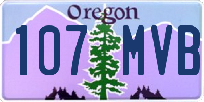 OR license plate 107MVB