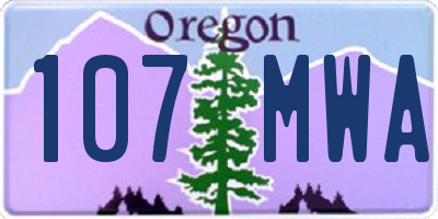 OR license plate 107MWA