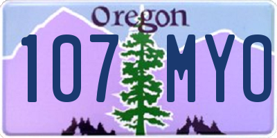 OR license plate 107MYO