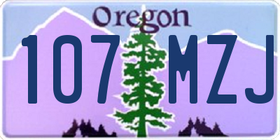 OR license plate 107MZJ