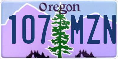 OR license plate 107MZN