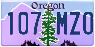 OR license plate 107MZO