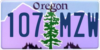 OR license plate 107MZW