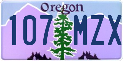 OR license plate 107MZX